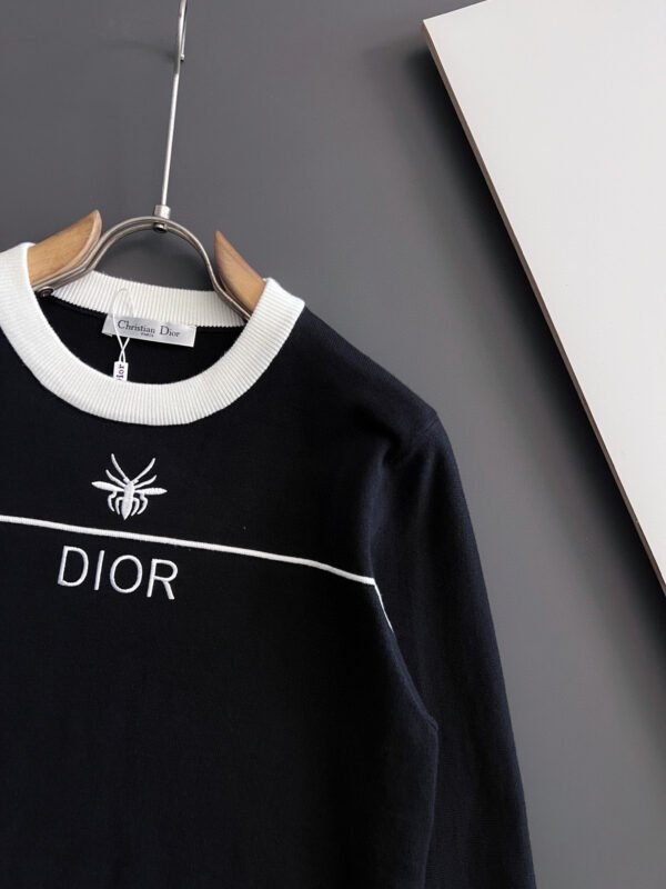 CD Crew Neck Jumper with Embroidered  Insect Motif