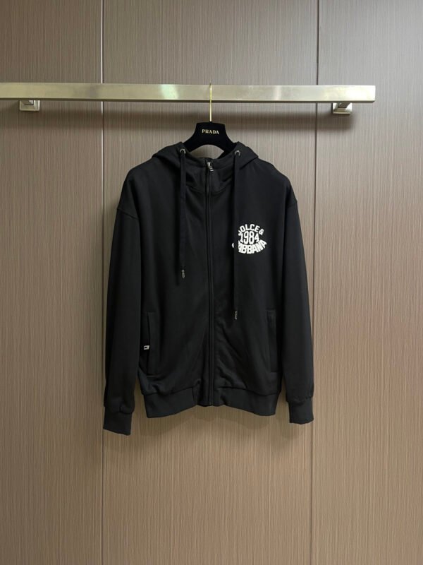 DG Printed Chest Logo Zip Hoodie - Black