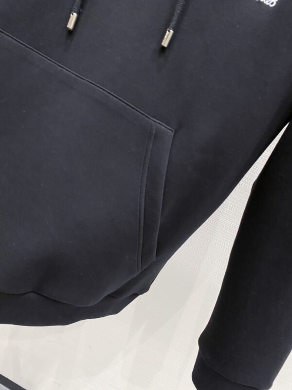 LWE Hooded Jumper with Embroidered  Checkerboard Graphic - Black