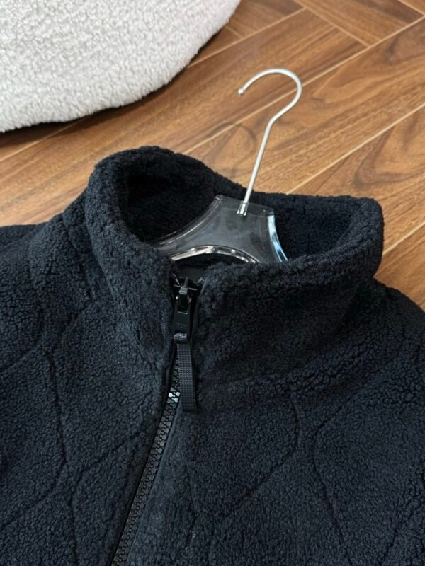 PRDA Fleece Zip Jacket with Logo Patch - Black