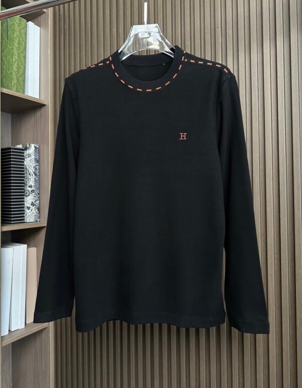 HRMS Crew Neck Jumper with Embroidered Logo- Black