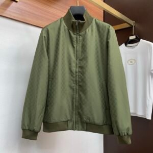 GCCI Monogram Zip Jacket - Olive Green