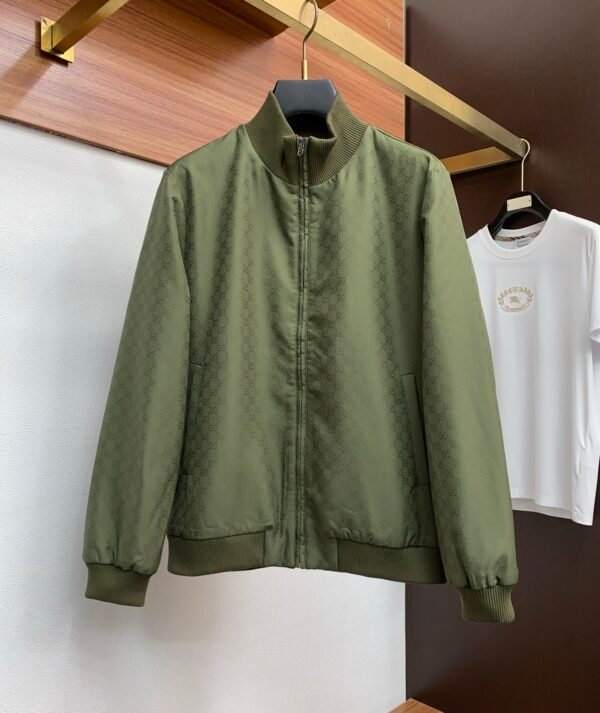 GCCI Monogram Zip Jacket - Olive Green