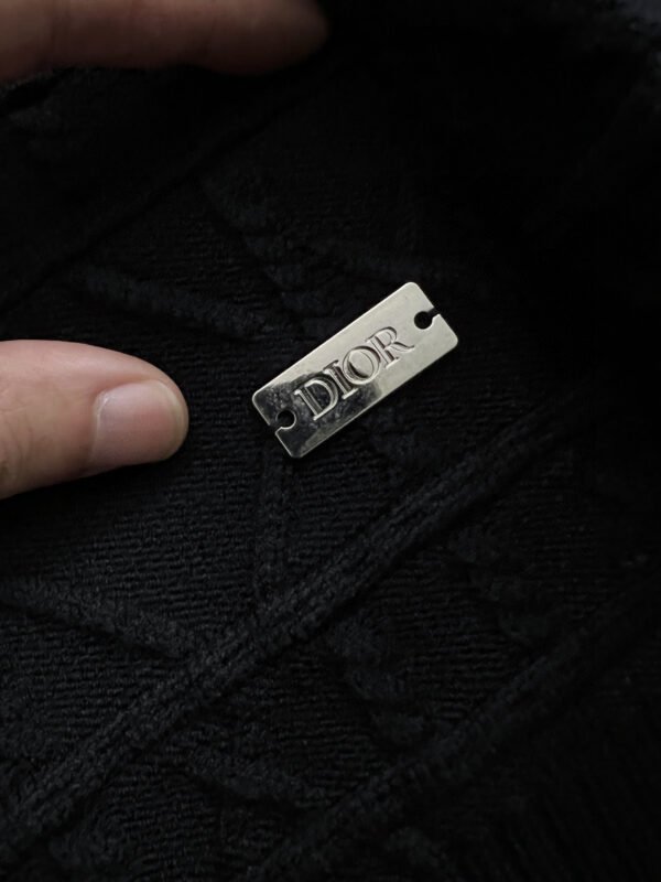 CD Textured Jacquard Crew Neck Jumper - Black