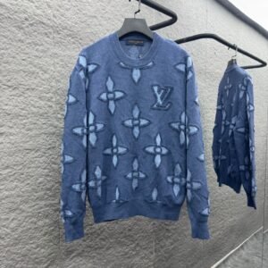 LVE All-Over Pattern Knit Jumper – Blue