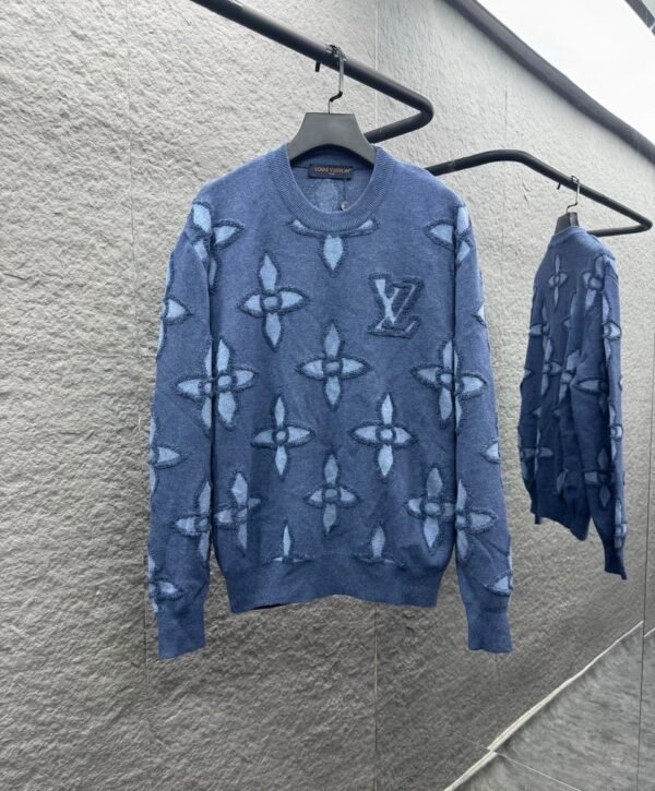 LVE All-Over Pattern Knit Jumper – Blue