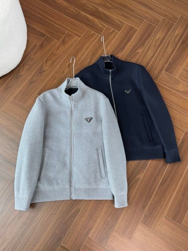 PRDA Knitted Zip-Up Jacket with Logo Detail