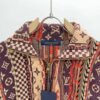 LVE Damier & Monogram Jacquard Zip Jacket – Burgundy Tone