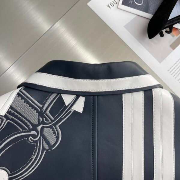 HRMS Contrast  Panel Zip Jacket -Black/White