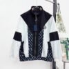 LVE Color-Block Monogram Panel Zip Jacket
