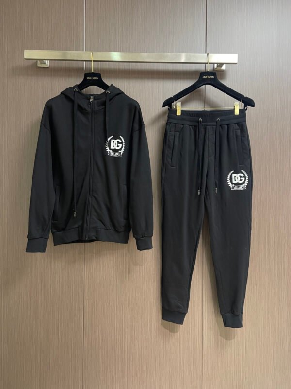 DG Printed Crest Logo Zip Hoodie - Black