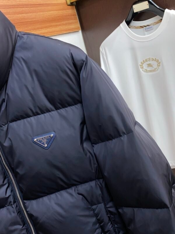 PRDA Puffer Jacket with Logo Patch - Navy Blue