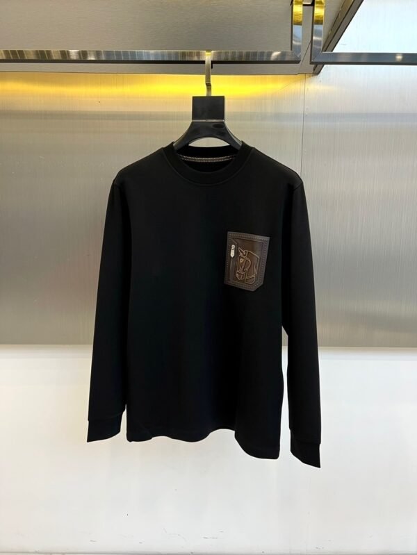 HRMS Crew Neck Jumper with Patch Detail - Black