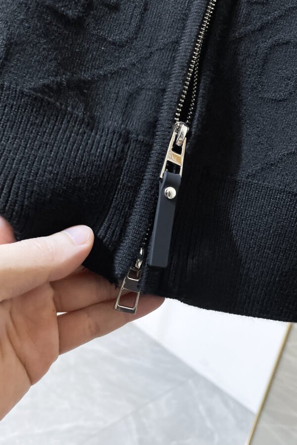 GCCI Collared Zip-Up Knit Jacket