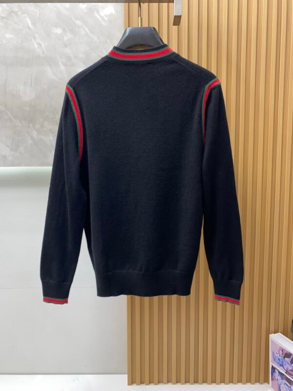 GCCI Crew Neck Jumper With Signature Stripe Trim