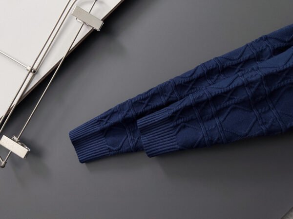 CD Textured Jacquard Crew Neck Jumper - Navy