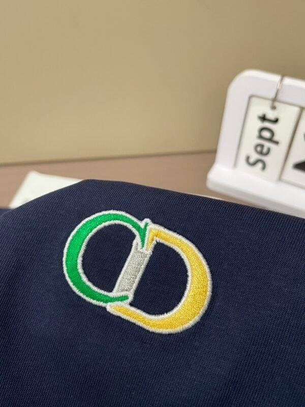 CD Crew Neck Jumper with Embroidered Chest Logo - Navy Blue