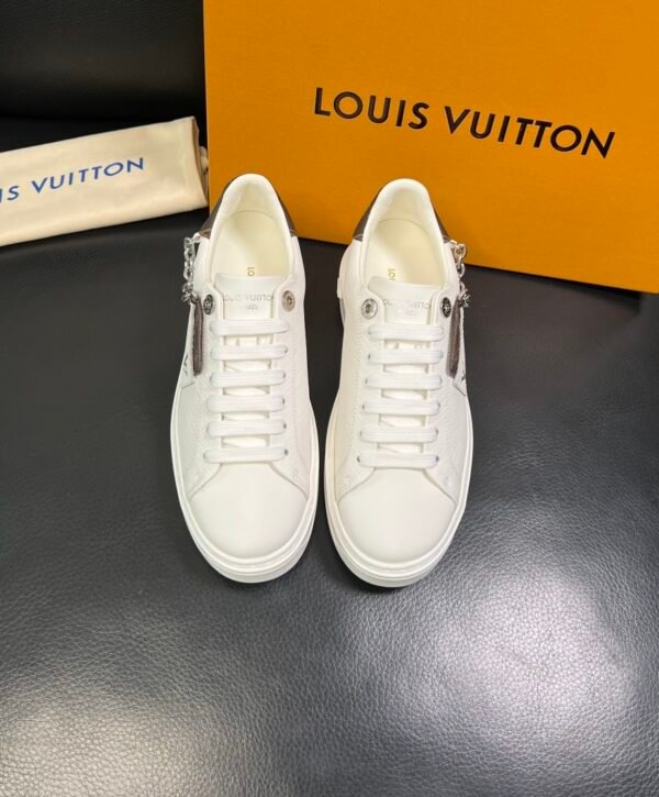 LVE Time Out Trainer | White Epi Calf Leather & Monogram Pouch