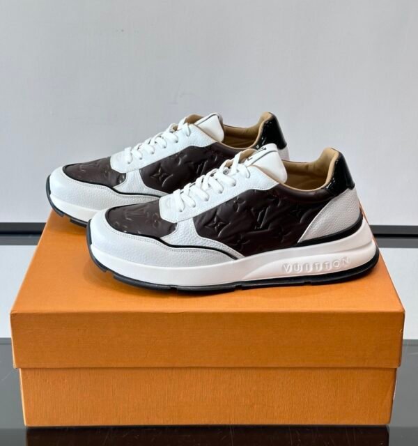 LVE Classic Trainers – Brown Monogram Canvas & White Leather