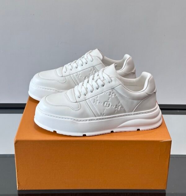 3 LVE Men’s White Luxury Low-Top Trainers