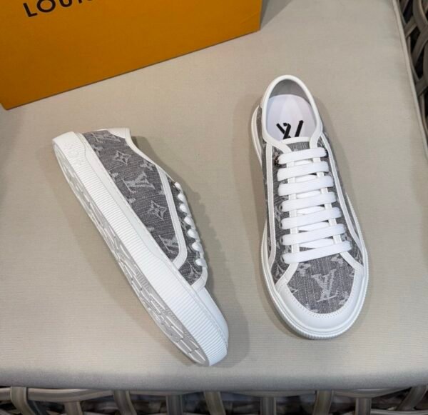 LVE Lagoon Trainers – Grey Monogram Denim Canvas