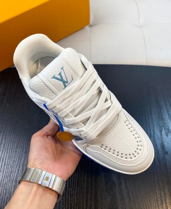 3 LVE Trainer Sneaker – White Blue Rubber Sole