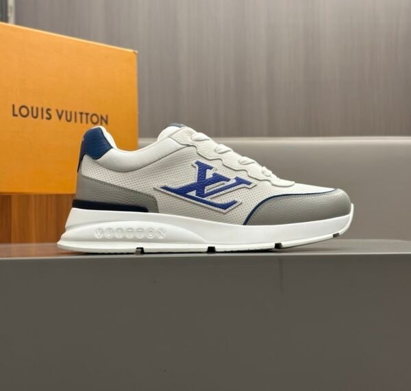 LVE White & Blue Low-Top Trainers