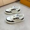 LVE White Brown Casual Low-Top Sneaker Trainer