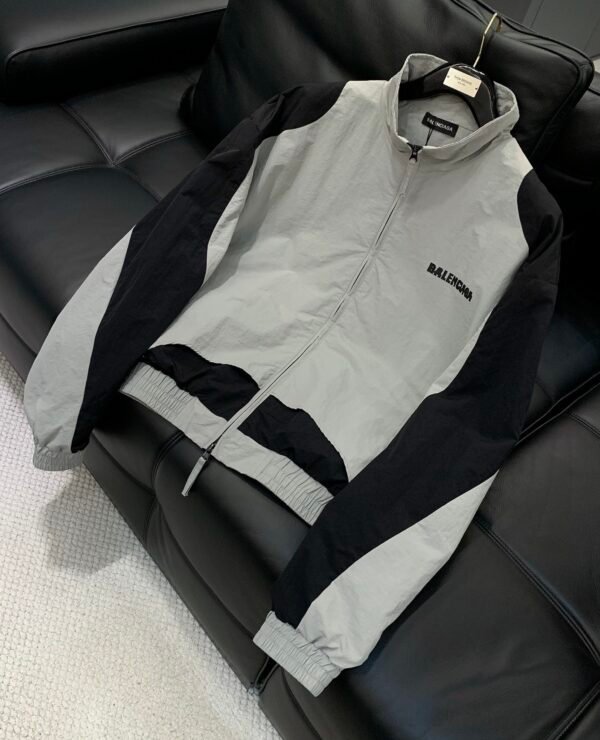 3 BLNCG Zip-Up Windbreaker Jacket - White Black