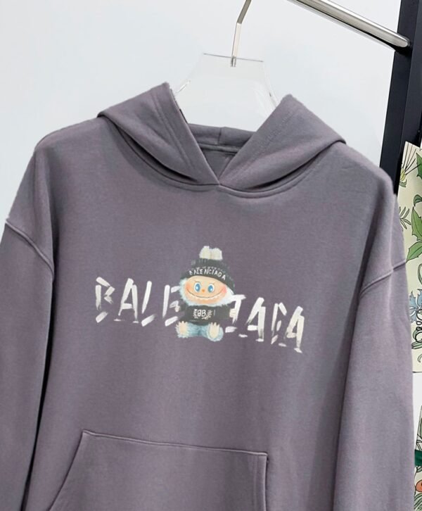 BLNCG Logo Print Hand-Drawn Graphic Hoodie - Slate Purple