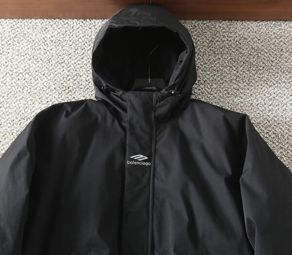 3 BLNCG Skiwear 3B Sports Logo Print Hooded Jacket - Black