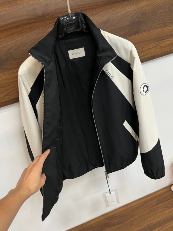 GCCI Zip-Up Jacket with Contrast Panel - Black