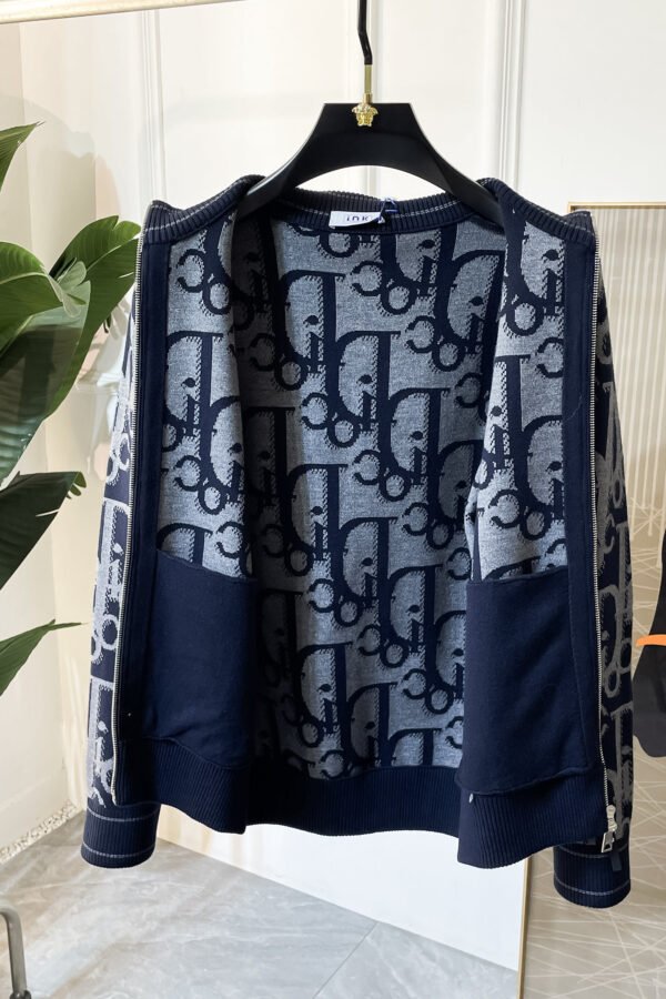 CD All-Over Monogram Zip Jacket - Navy & Grey