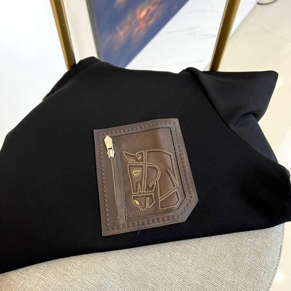 HRMS Crew Neck Jumper with Patch Detail - Black