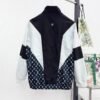 LVE Color-Block Monogram Panel Zip Jacket