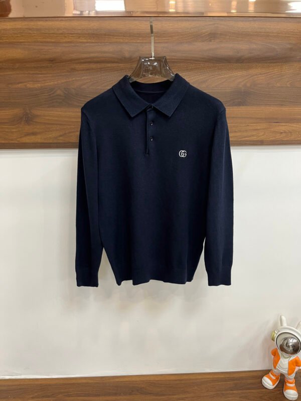 GCCI Logo Embroidered Polo Collar Jumper