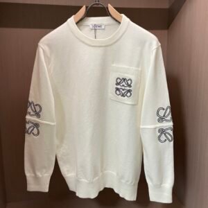 LWE Pocket Logo Crew Neck Jumper - White