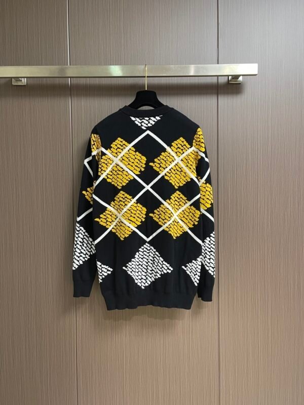 LVE Geometric Pattern Knit Jumper - Black & Yellow