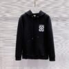 LWE Hooded Jumper with Embroidered  Checkerboard Graphic - Black