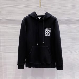 3d8424cc LWE Hooded Jumper with Embroidered Checkerboard Graphic - Black