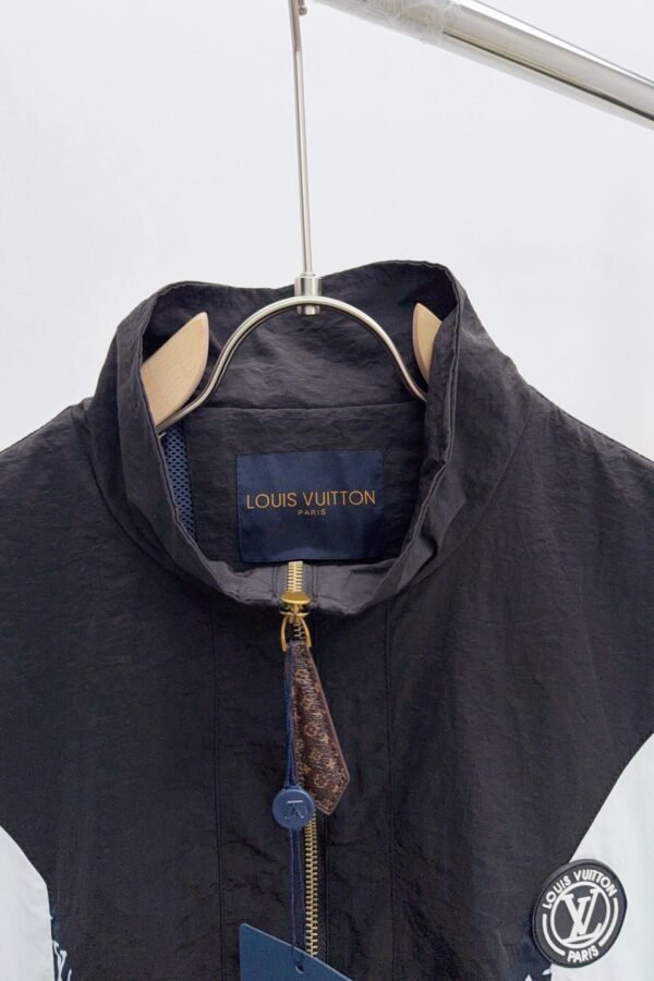 LVE Color-Block Monogram Panel Zip Jacket