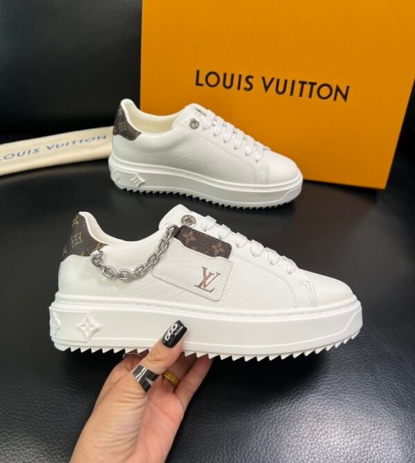 LVE Time Out Trainer | White Epi Calf Leather & Monogram Pouch