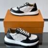 LVE Classic Trainers - White Monogram Canvas & Black Leather Trim