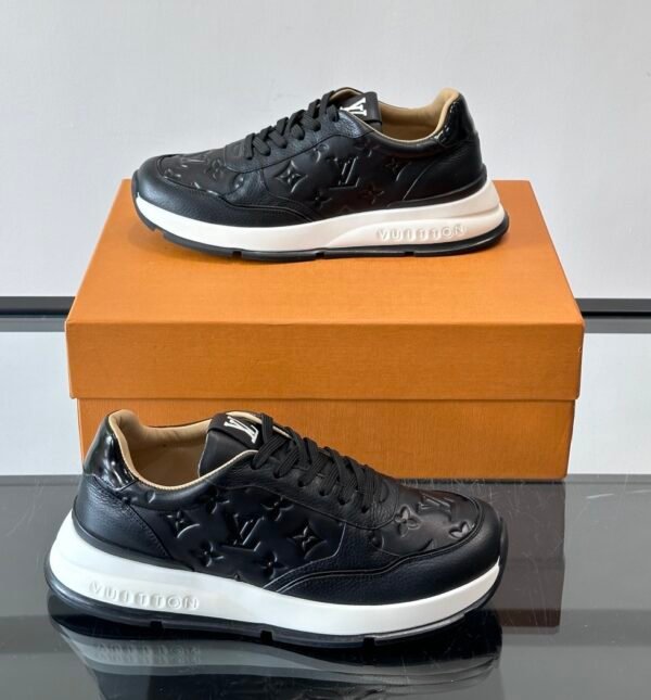 LVE Classic Trainers – Black Monogram Canvas & Black Leather Trim
