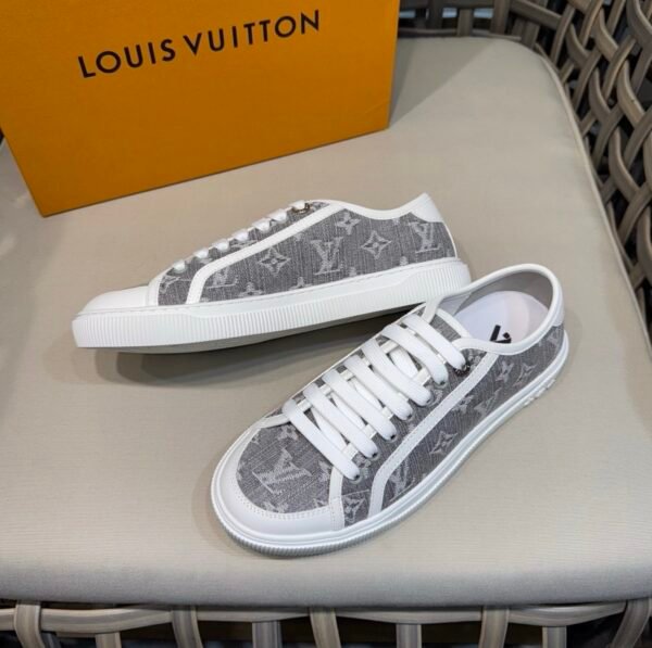 LVE Lagoon Trainers – Grey Monogram Denim Canvas