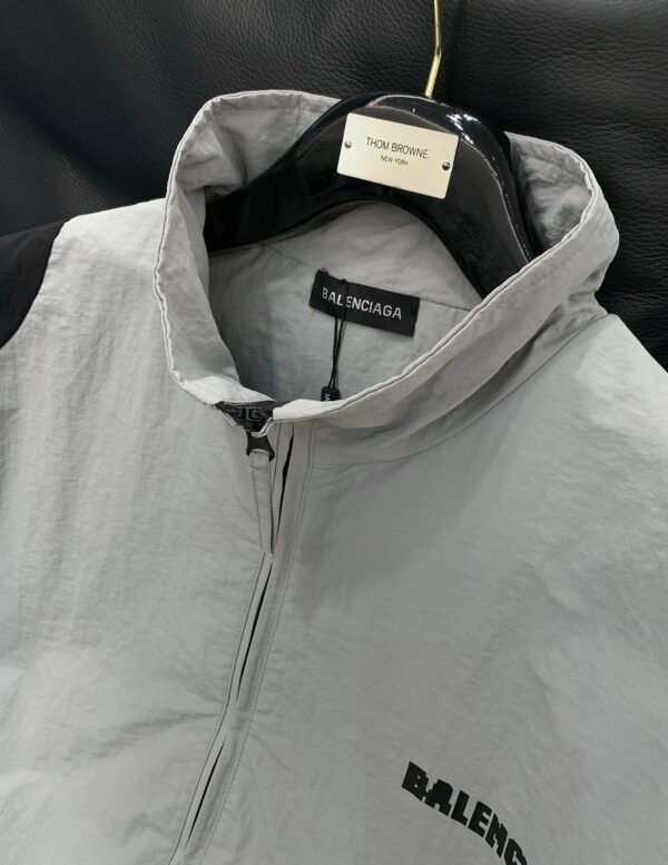 4 BLNCG Zip-Up Windbreaker Jacket - White Black