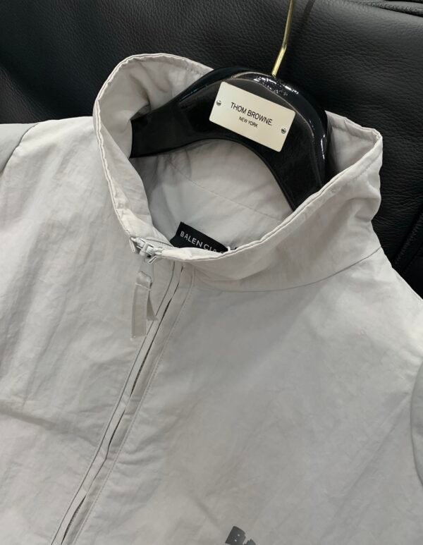 BLNCG Zip-Up Windbreaker Jacket - White Grey