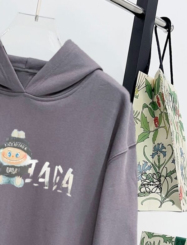 BLNCG Logo Print Hand-Drawn Graphic Hoodie - Slate Purple