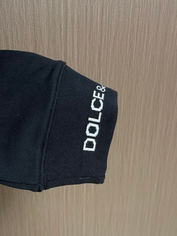 DG Logo Rib Collar Crew Neck Jumper - Black