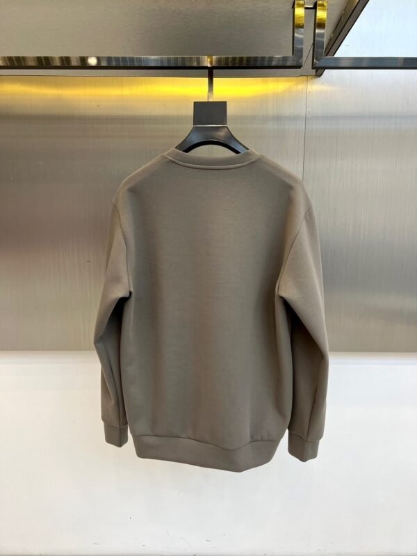 HRMS Crew Neck Jumper with Contrast Patch Detail - Brown